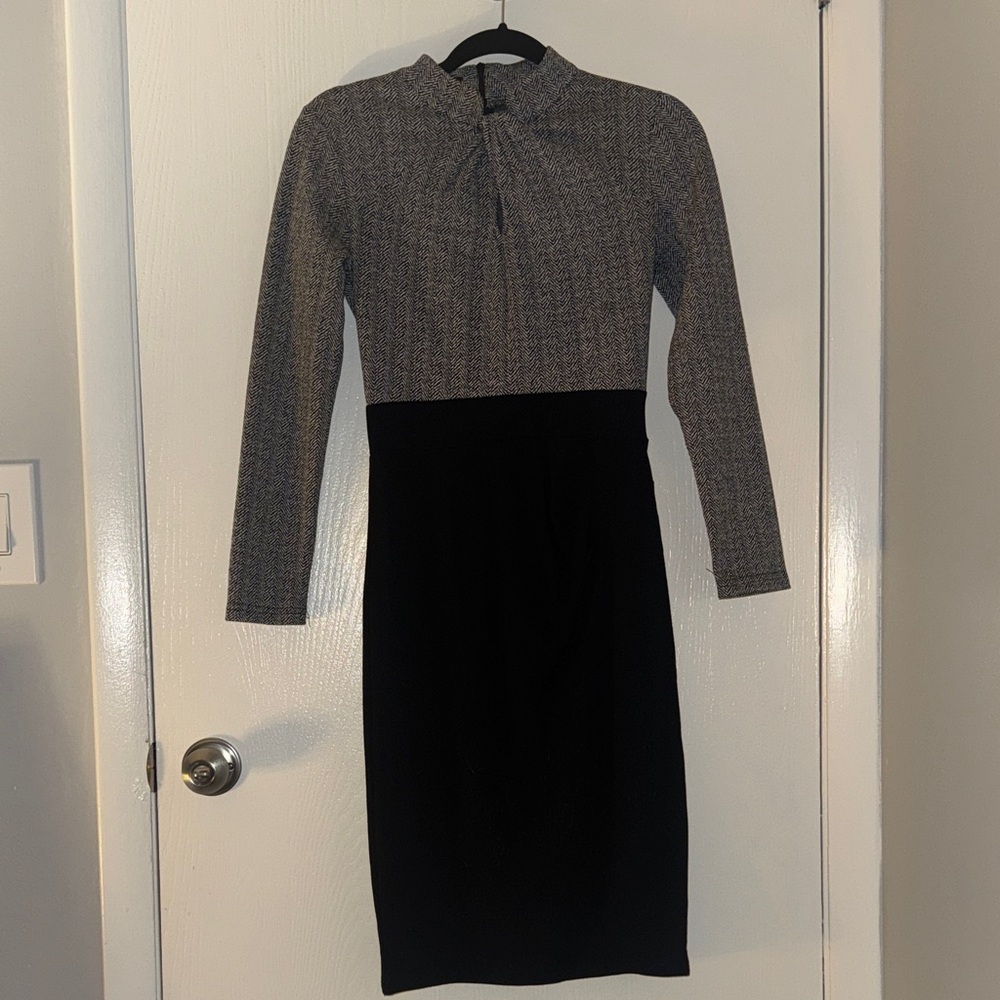 Amazon Black and Gray Long Sleeve Dress